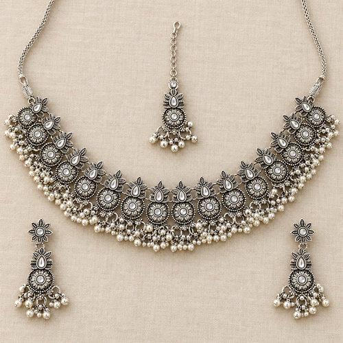 Women's Layered Disc-Fringe Crescent Set - Image 5
