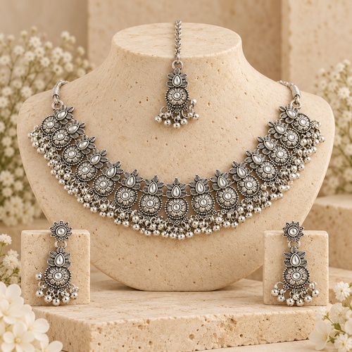 Women's Layered Disc-Fringe Crescent Set - Image 3