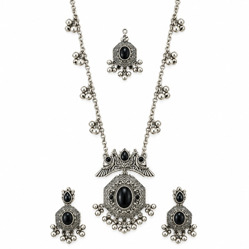 Women's Long Chain Floral Medallion Set