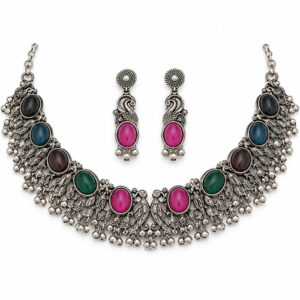 Women's Red-Green Floral Crescent Set