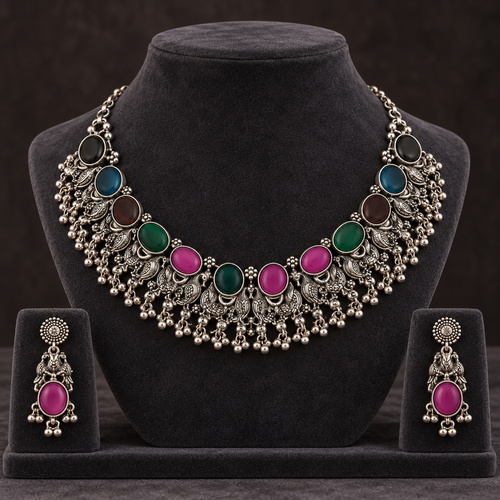 Women's Red-Green Floral Crescent Set - Image 8